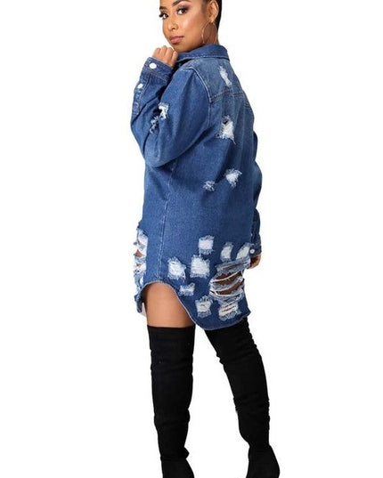SEXY DENIM JACKET DRESS