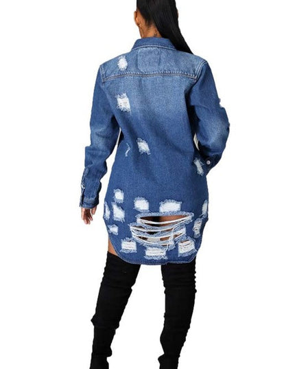 SEXY DENIM JACKET DRESS