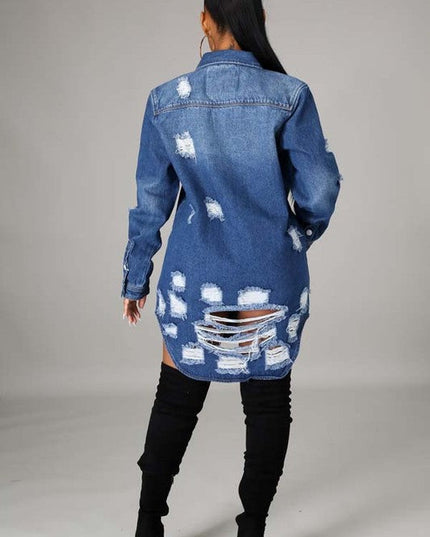 SEXY DENIM JACKET DRESS