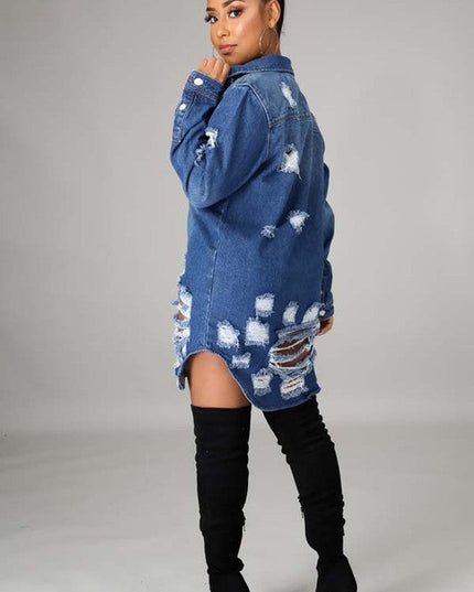 SEXY DENIM JACKET DRESS
