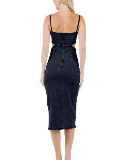 WOMEN FASHION DENIM MAXI DRESS