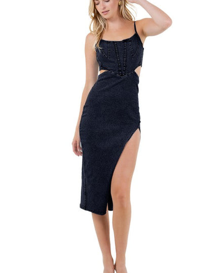 WOMEN FASHION DENIM MAXI DRESS