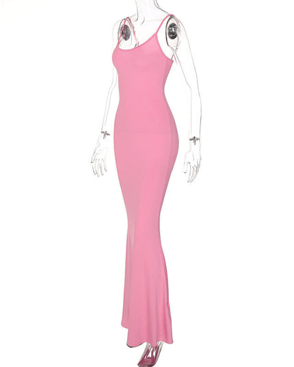 Spaghetti Strap Long Dress Women Sexy Slim Skinny Bodycon Party Club