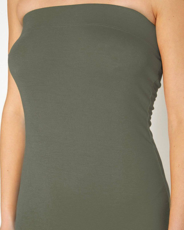 Women's Tube Top Bodycon Midi Dress