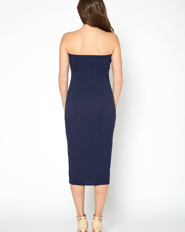Women's Tube Top Bodycon Midi Dress