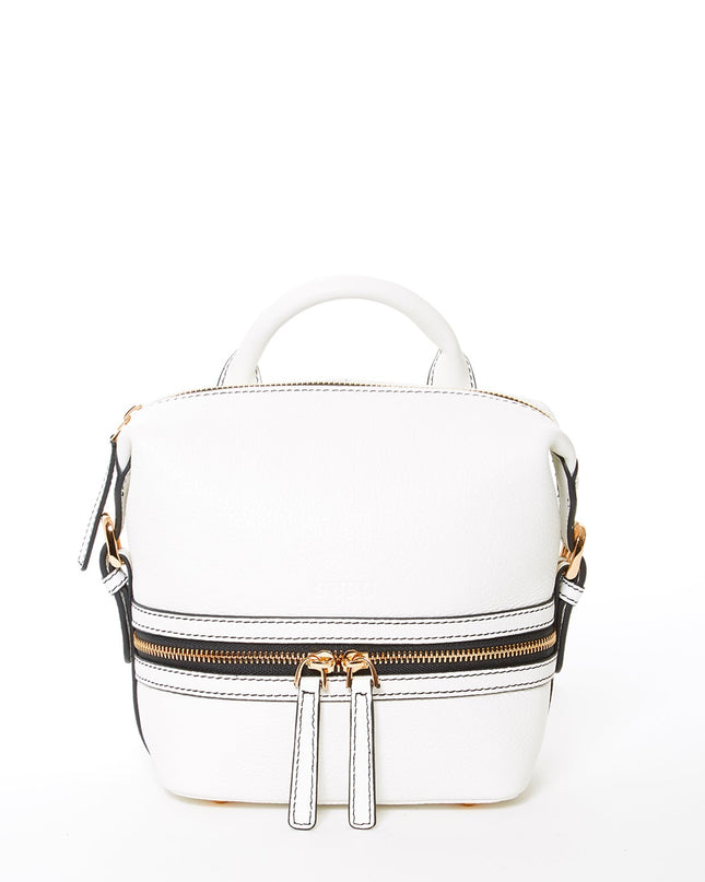 SUSU Leather Backpack for Women  White Purse Convertible Crossbody Bag