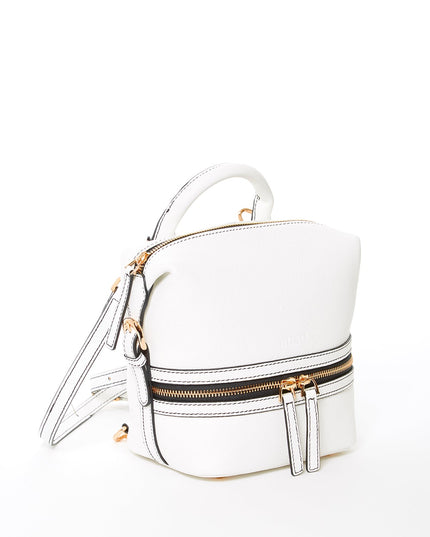 SUSU Leather Backpack for Women  White Purse Convertible Crossbody Bag