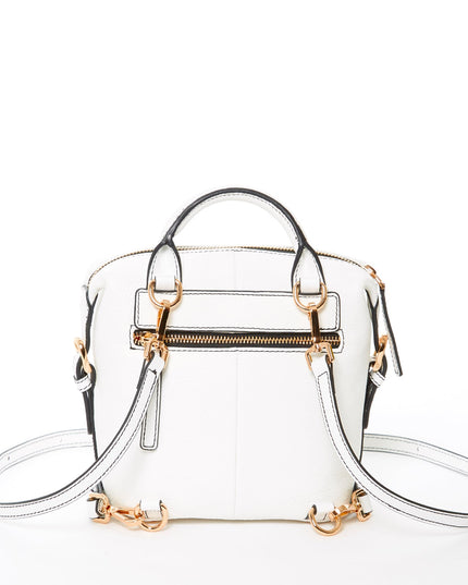 SUSU Leather Backpack for Women  White Purse Convertible Crossbody Bag