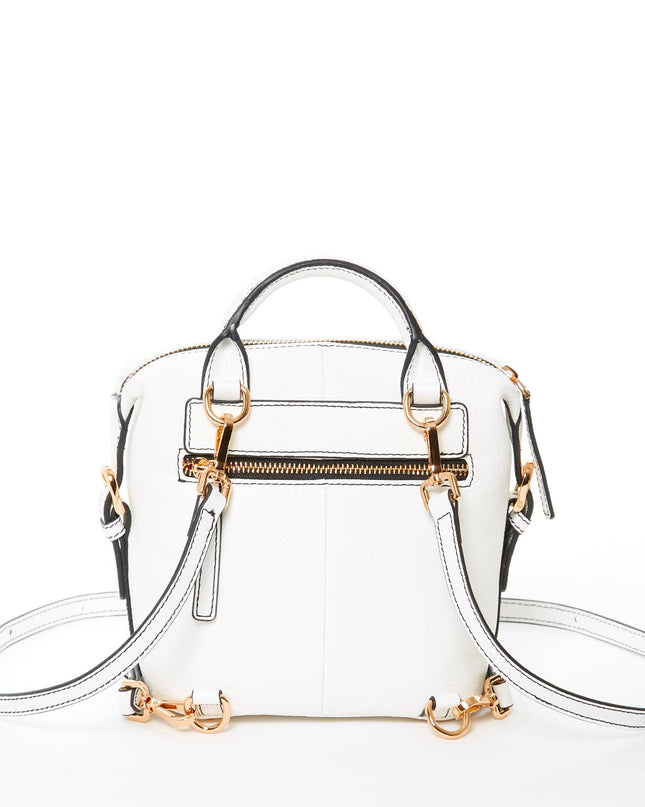 SUSU Leather Backpack for Women  White Purse Convertible Crossbody Bag