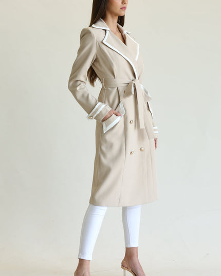 Elegant Long Belted Coat for Women