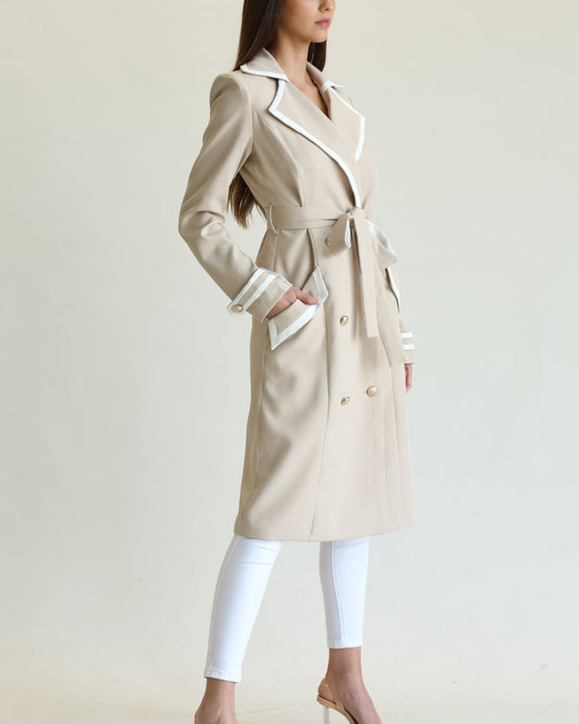 Elegant Long Belted Coat for Women