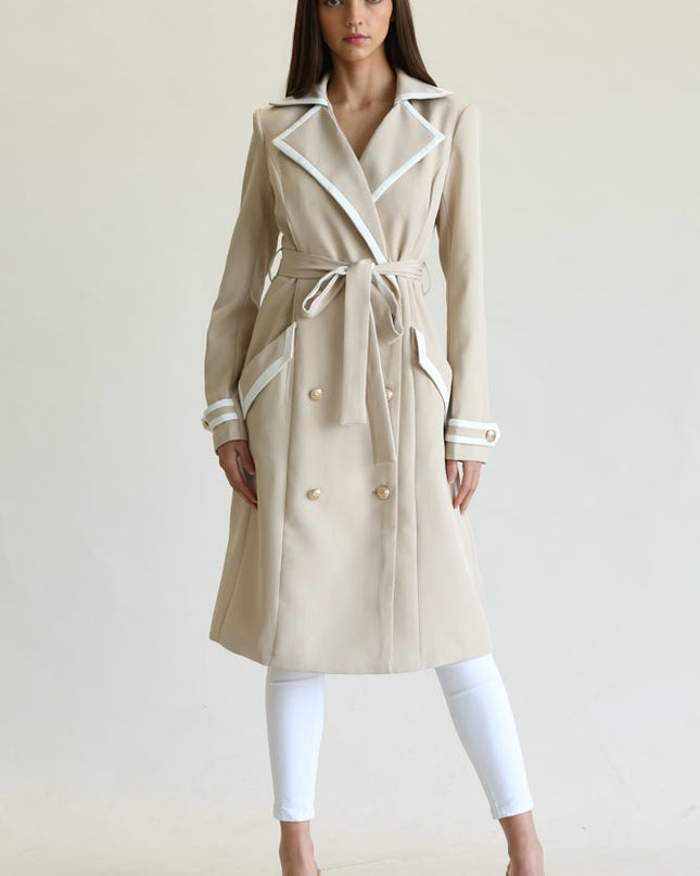 Elegant Long Belted Coat for Women