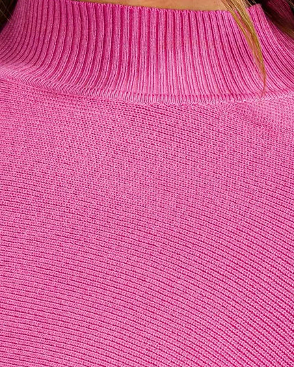 WOMEN'S LONG SLEEVE MOCK NECK KNIT CROP TOP