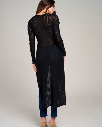 WOMEN'S LONG SLEEVE HIGH-LOW KNIT TOP