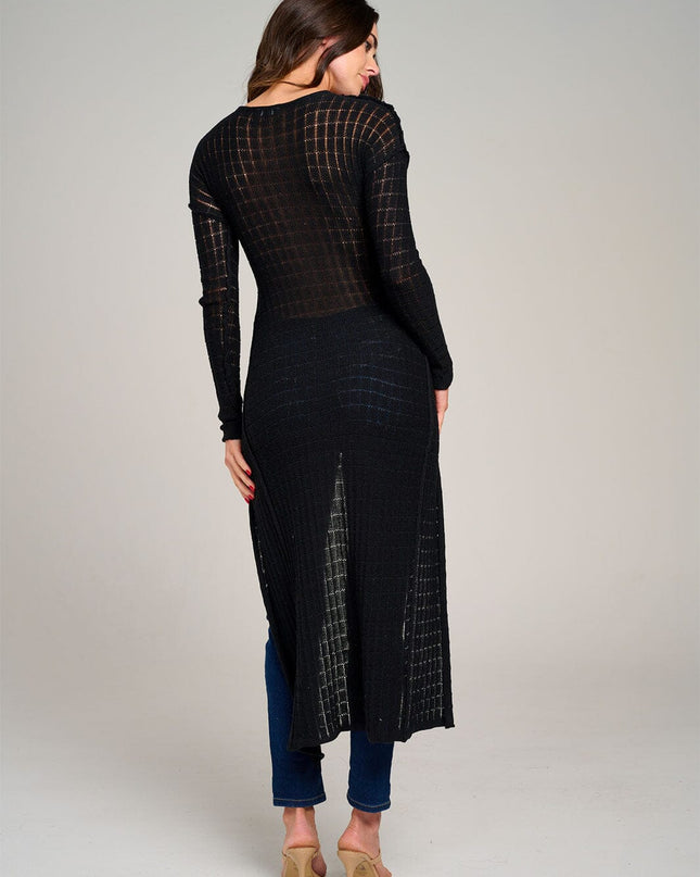 WOMEN'S LONG SLEEVE HIGH-LOW KNIT TOP