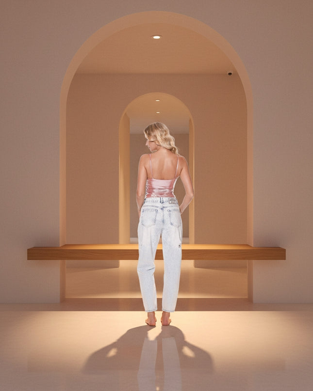 WOMEN'S SLEEVELESS METALLIC BODYSUIT