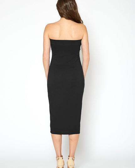Women's Tube Top Bodycon Midi Dress