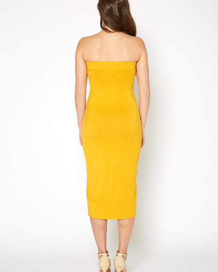 Women's Tube Top Bodycon Midi Dress