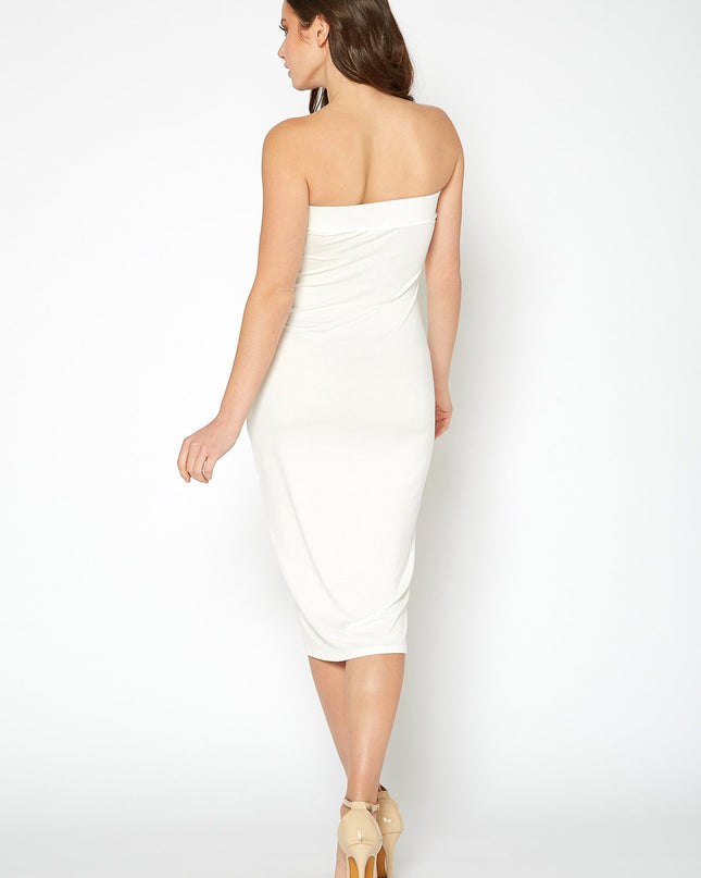 Women's Tube Top Bodycon Midi Dress