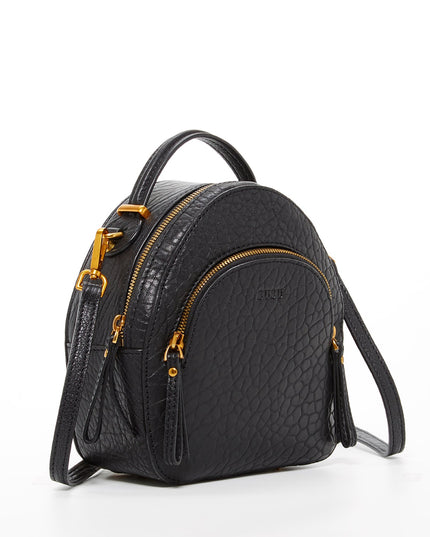 SUSU Small Black Leather Backpack Purse for Women Convertible