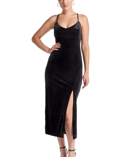 Elle Dress - Velvet slip dress with scooped back and thigh high slit